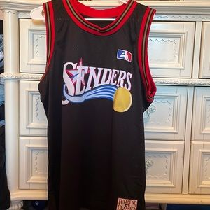 Nelk boys full send Philadelphia 79ers Senders jersey - black - size large